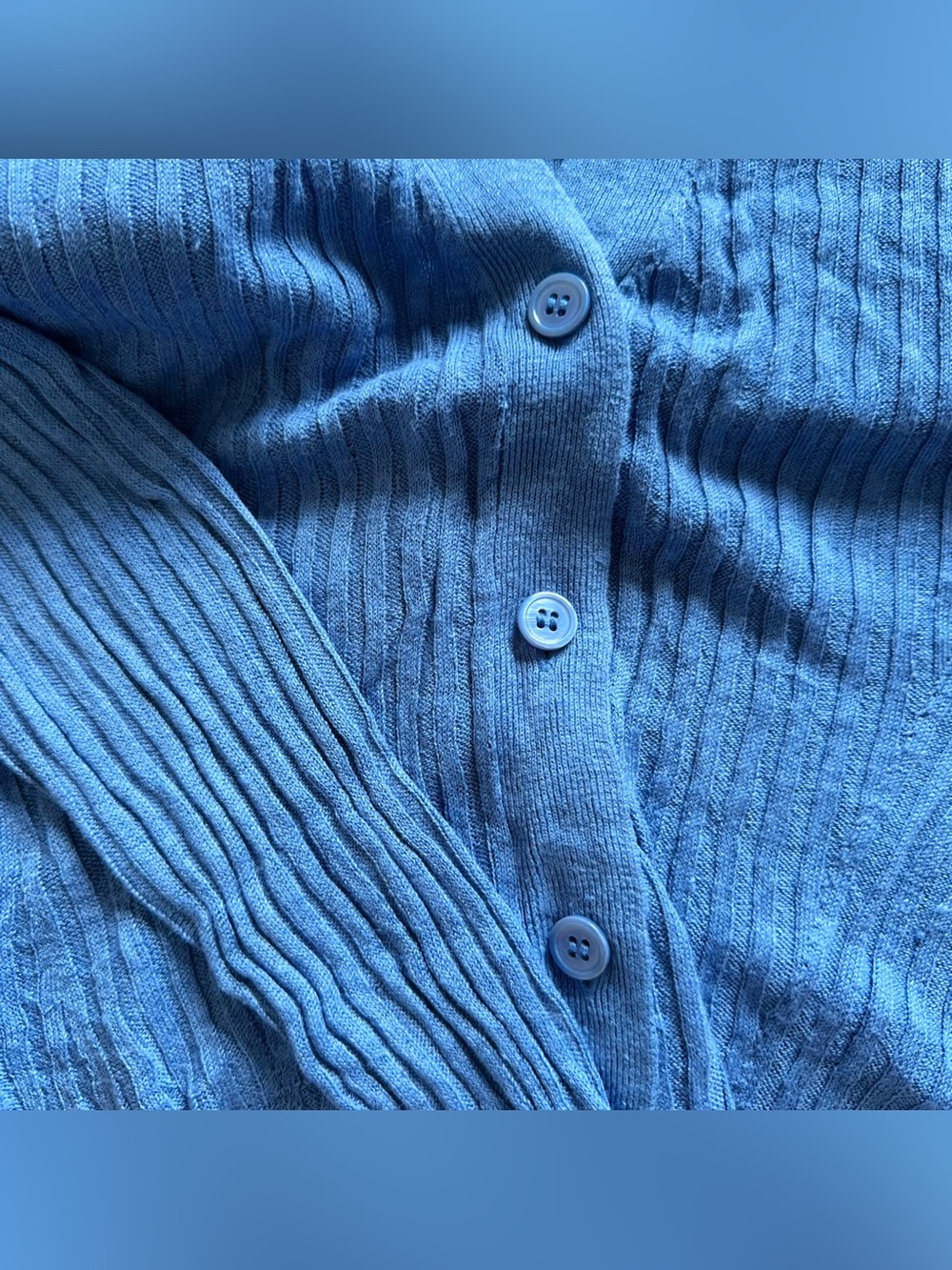 Massimo Dutti Ribbed V-Neck Button Cardigan - Picture 2 of 2